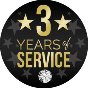 3 Years Of Service With Stars Mylar