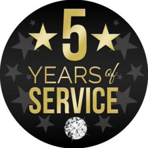 5 Years Of Service With Stars Mylar
