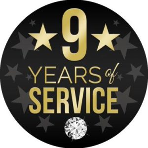 9 Years Of Service With Stars Mylar