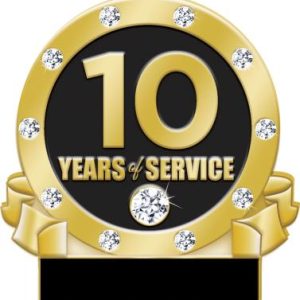 10 Years Of Service Engrave Pin