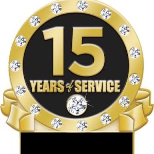 15 Years Of Service Engrave Pin