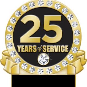 25 Years Of Service Engrave Pin