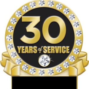 30 Years Of Service Engrave Pin