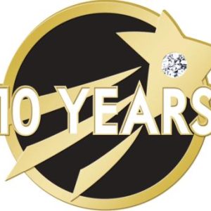 10 Year Star With Gem Achievement Pin