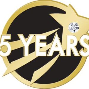 5 Year Star With Gem Achievement Pin