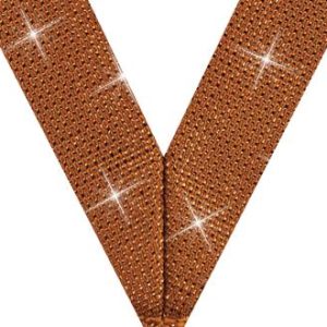 7/8" x 30" Bronze Metallic Neck Ribbon