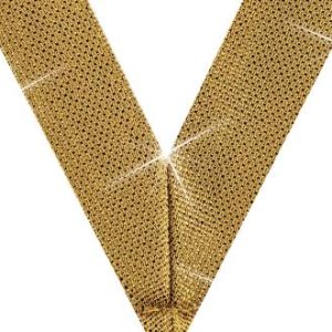 7/8" x 30" Gold Metallic Neck Ribbon