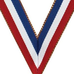 7/8" Red/White/Blue Metallic Bronze Ribbon