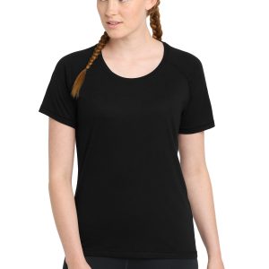 Sport-Tek ® Women's PosiCharge ® Tri-Blend Wicking Scoop Neck Raglan Tee. LST400