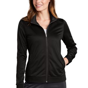 Sport-Tek ® Ladies Tricot Sleeve Stripe Track Jacket. LST94