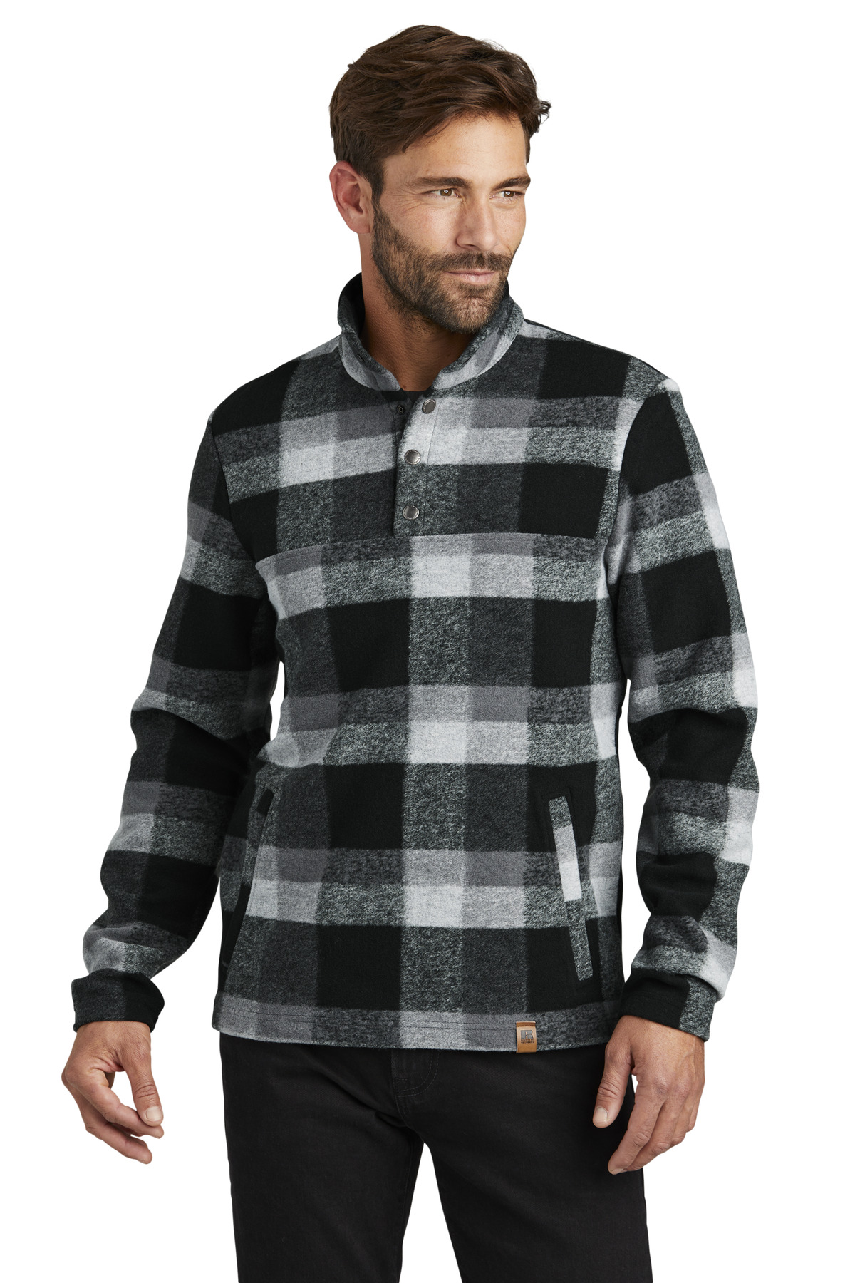 RU551 blackplaid model front