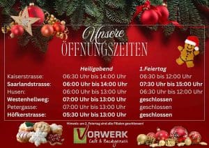 Öffnungszeiten an Weihnachten 2025