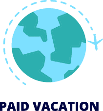 Globe icon representing paid vacation benefits for HVAC technicians at Baker HVAC.