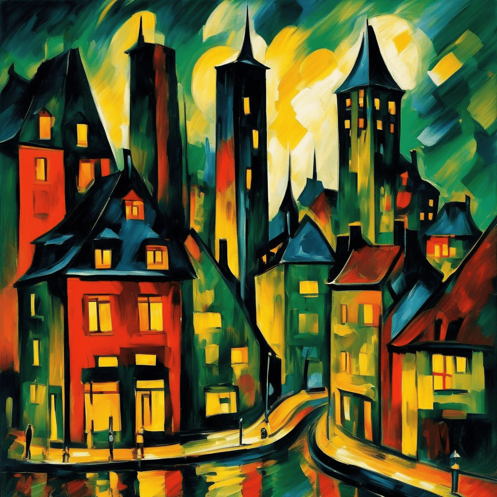 Houses at Night – Karl Schmidt-Rottluff