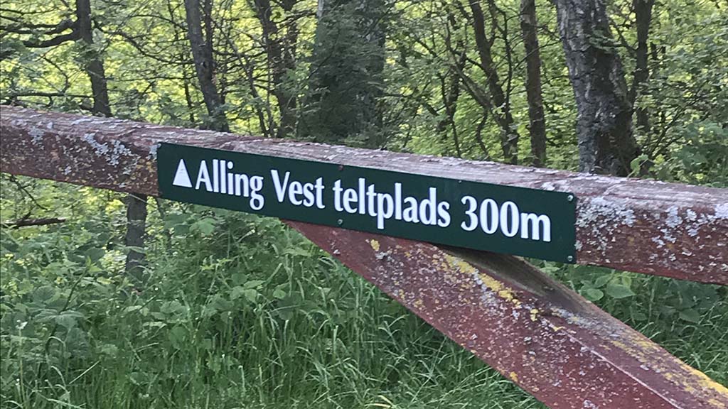 Skilt til Alling Vest teltplads