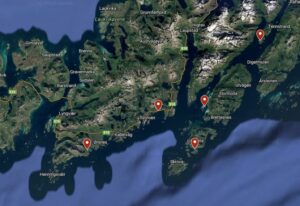 Kort med lejerpladser Lofoten
