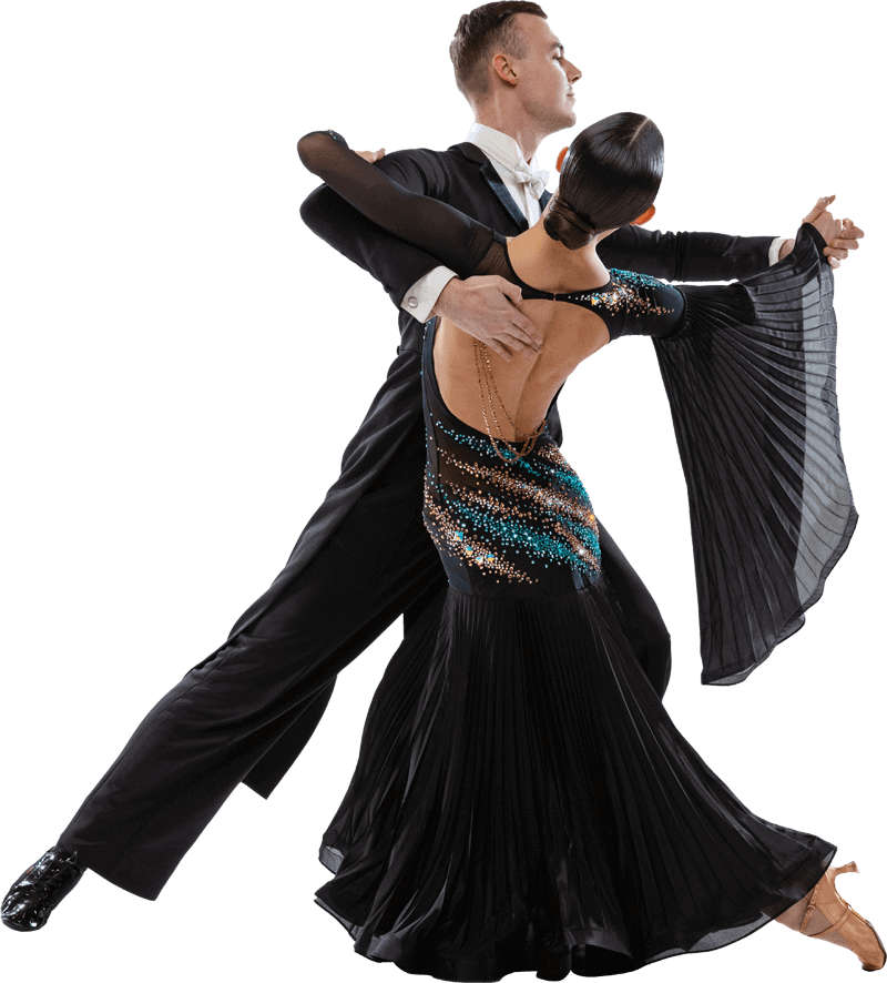 Young couple practicing ballroom