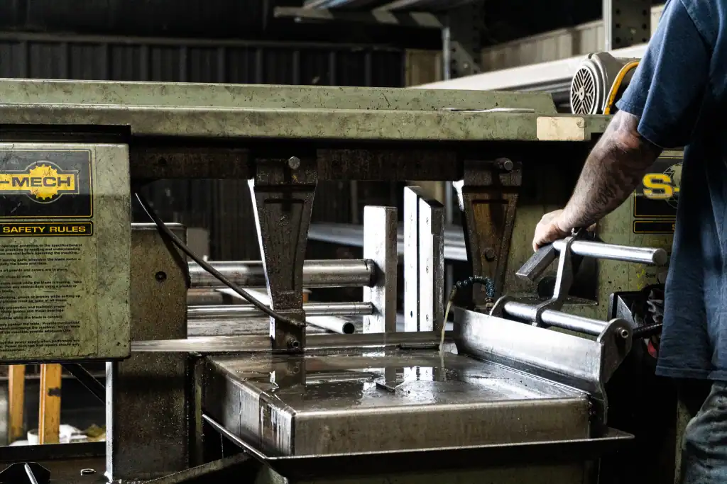 Custom metal powder coating process at B&B Metals Fabrication.