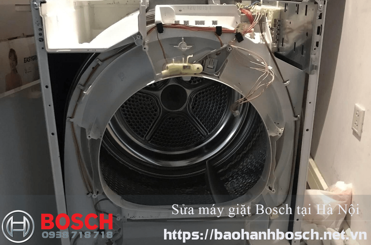Lồng máy giặt Bosch đang tháo ra bảo trì và sửa chữa tại Hà Nội, dịch vụ bảo hành Bosch uy tín, chuyên nghiệp, đảm bảo chất lượng, linh kiện chính hãng.