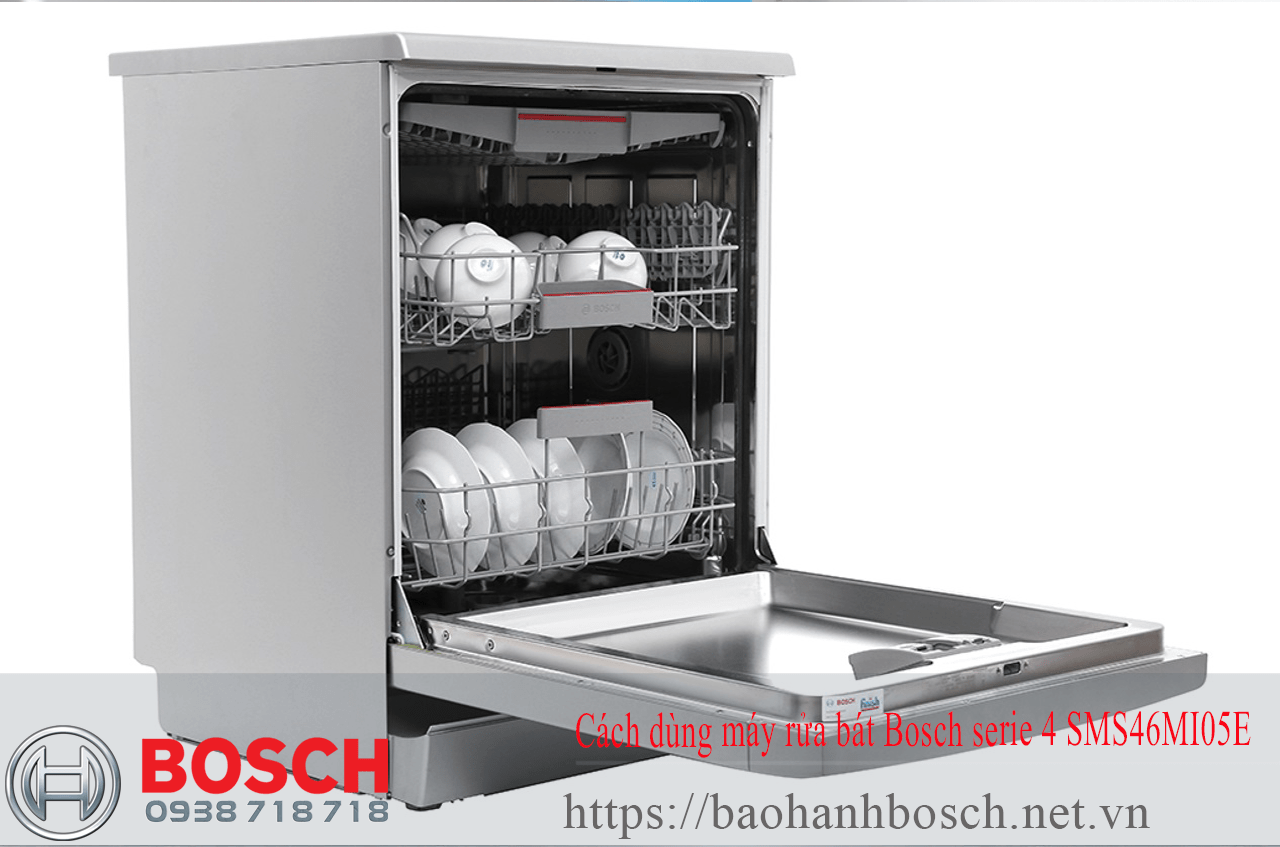 Vệ sinh máy rửa chén Bosch series 4 SMS46MI05E từ bảo hành Bosch, dịch vụ bảo trì và sửa chữa chính hãng tại Việt Nam.