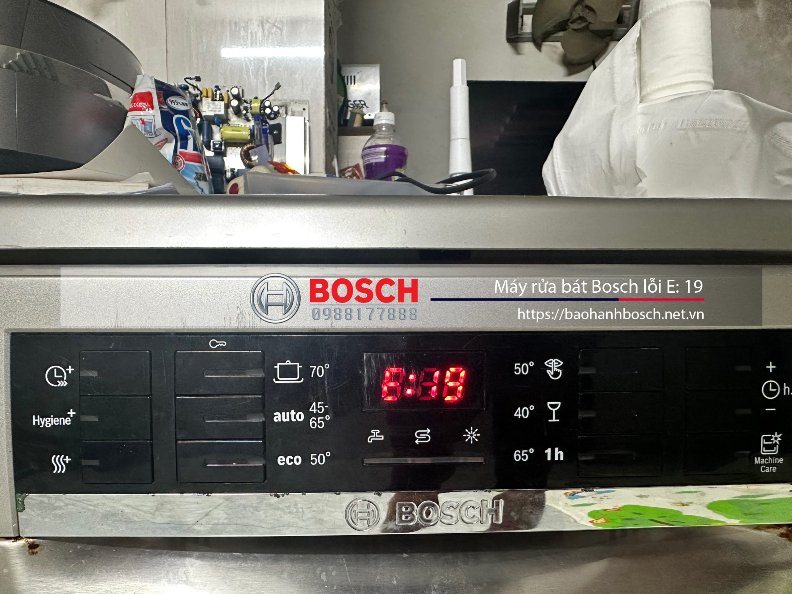 Máy rửa bát Bosch chính hãng, bảo hành uy tín, dịch vụ sửa chữa lỗi E 19, đảm bảo hoạt động bền bỉ, hiệu quả, liên hệ hotline 0981778888.