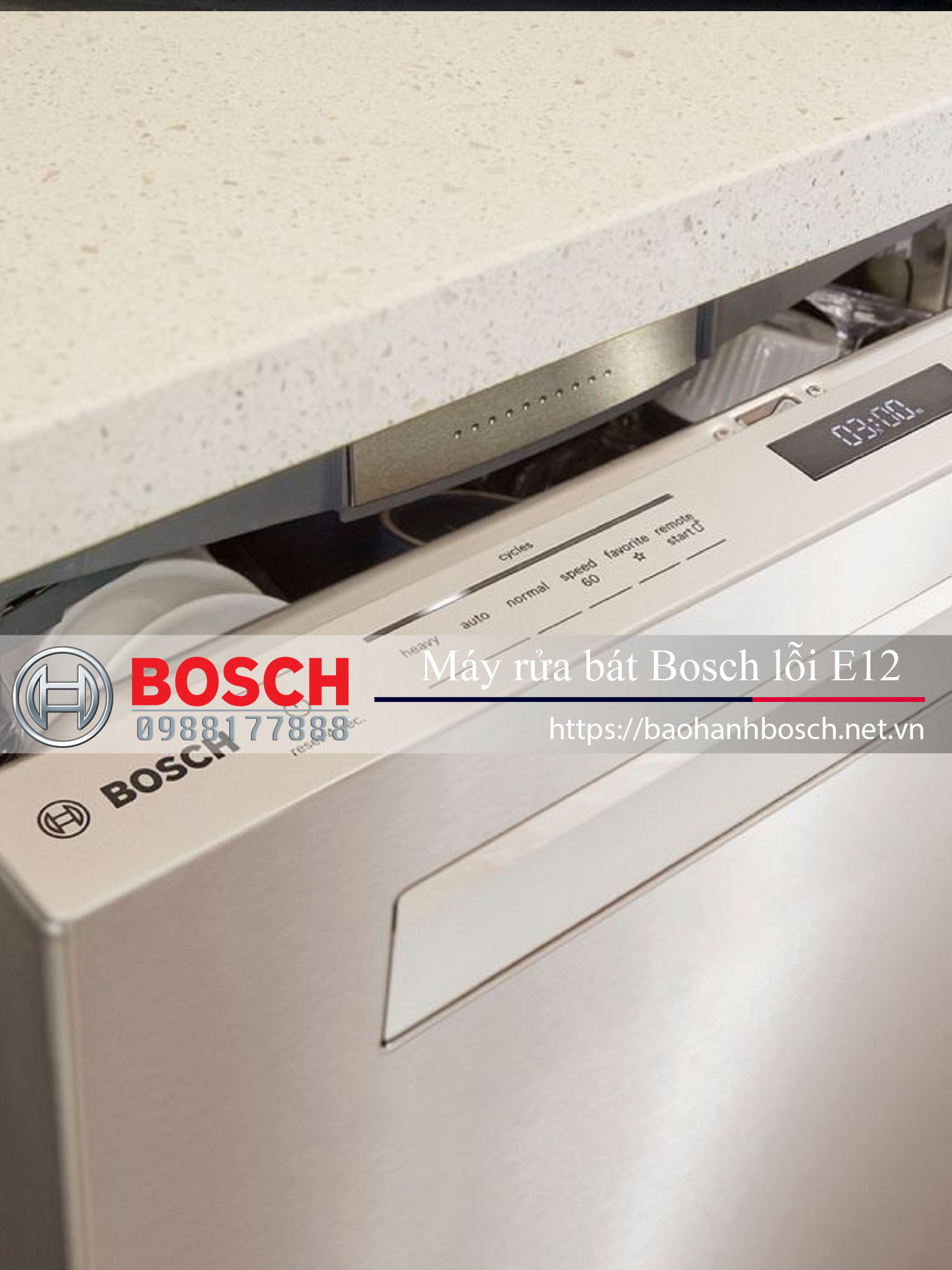 Đầu rửa bát Bosch lỗi E12, bảo hành và sửa chữa nhanh chóng tại trung tâm bảo hành Bosch chính hãng. Dịch vụ chuyên nghiệp, uy tín, cam kết chất lượng và bảo vệ thiết bị của bạn.