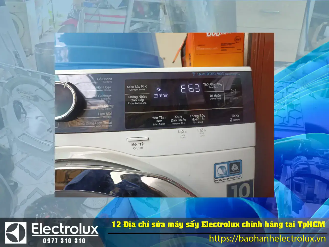 12 Địa chỉ sửa máy sấy Electrolux chính hãng tại TpHCM