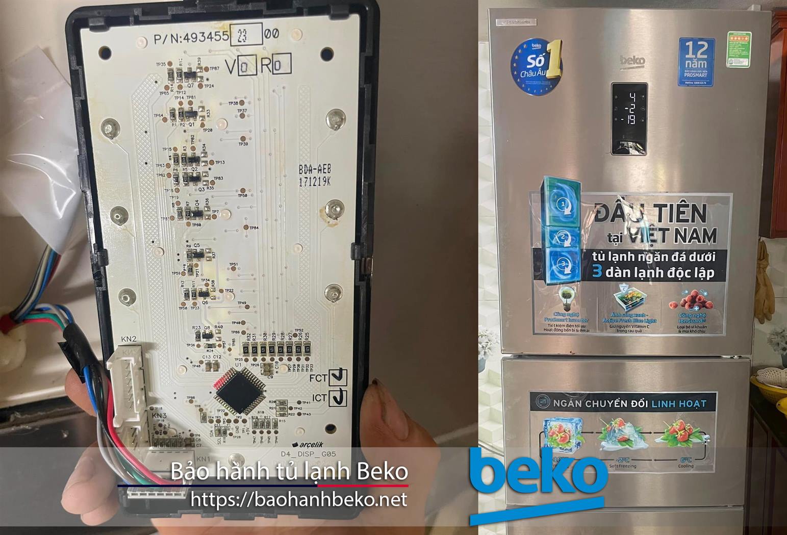 SƠ ĐỒ MẠCH ĐIỆN TỬ BẢO HÀNH TỦ LẠNH Beko, linh kiện điện tử trên board mạch, phụ kiện sửa chữa tủ lạnh Beko chính hãng, dịch vụ bảo hành tủ lạnh Beko tại Việt Nam.