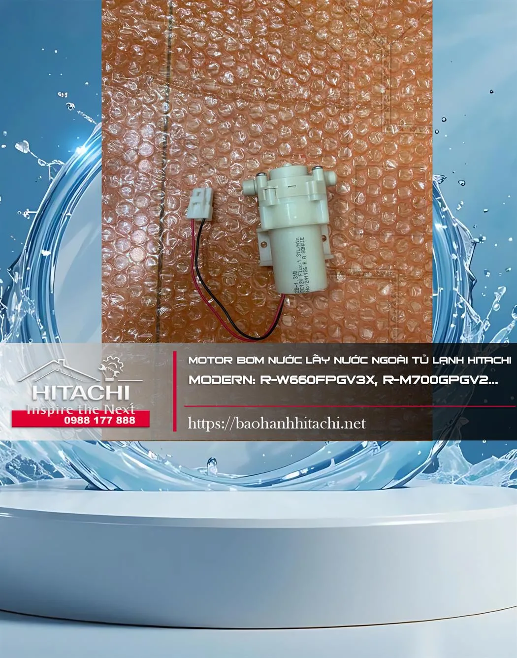Chống tràn máy giặt Hitachi, motor bơm nước lấy nước ngoài từ lạnh, phụ kiện chính hãng Hitachi cho máy giặt, sửa chữa, bảo trì máy giặt Hitachi.