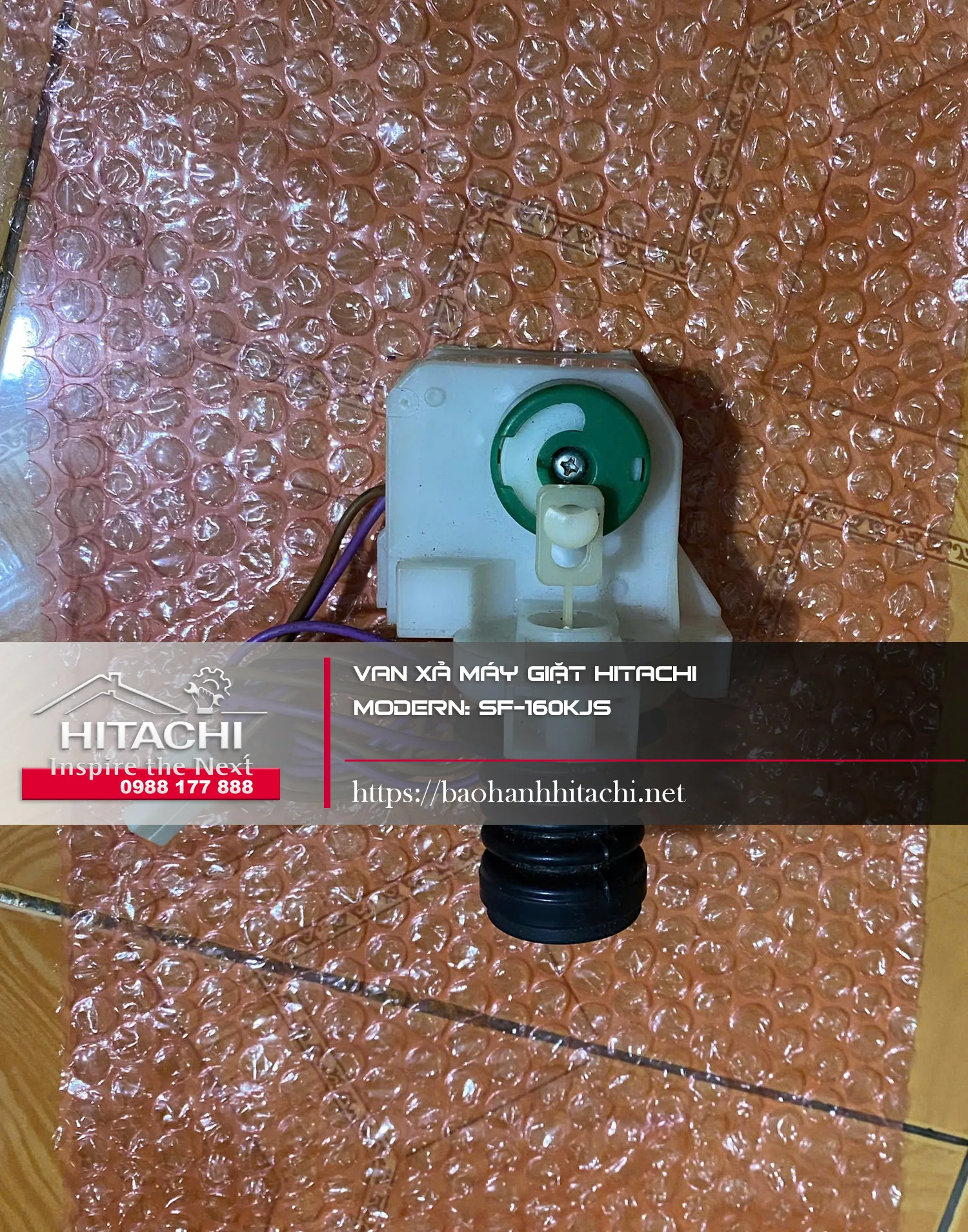 Van xả máy giặt Hitachi, model SF-160KJS, phụ kiện bảo hành chính hãng, dịch vụ sửa chữa và bảo trì uy tín, liên hệ 0988 177 888 hoặc 024 3999 8888 cho tư vấn và hỗ trợ nhanh chóng.