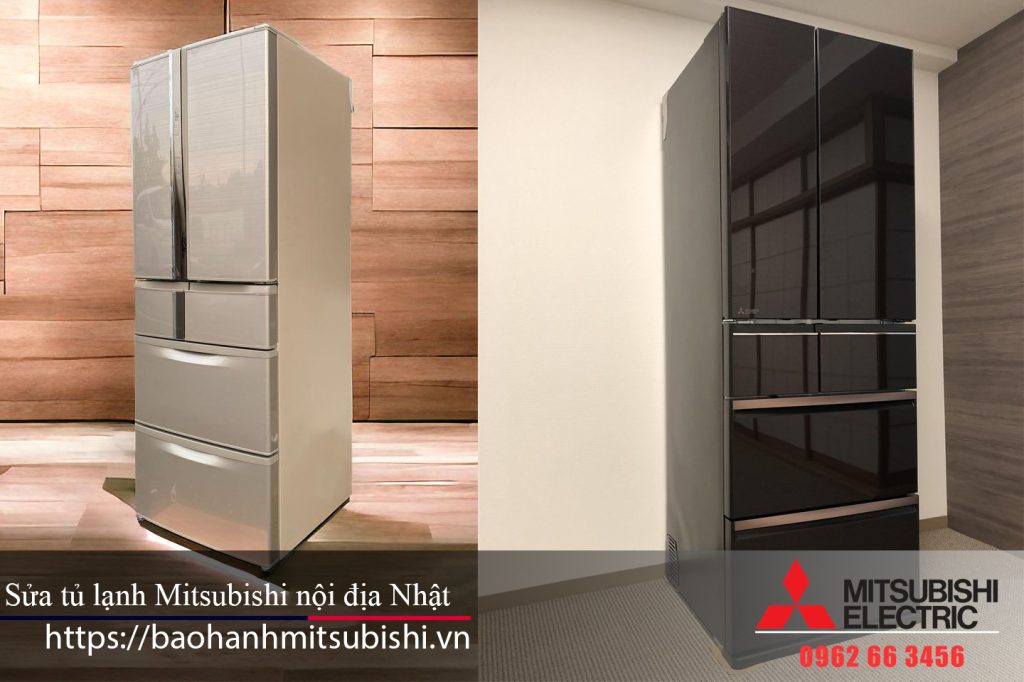Refrigerator with Mitsubishi Electric technology, modern design, high durability, ideal for Japanese-style kitchens. Sleek and reliable, perfect for preserving food efficiently.