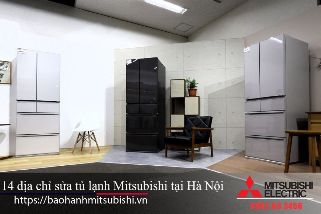 Modern Mitsubishi refrigerators display sleek black and white finishes, ideal for contemporary kitchen designs, offering reliable cooling technology from Mitsubishi Electric.