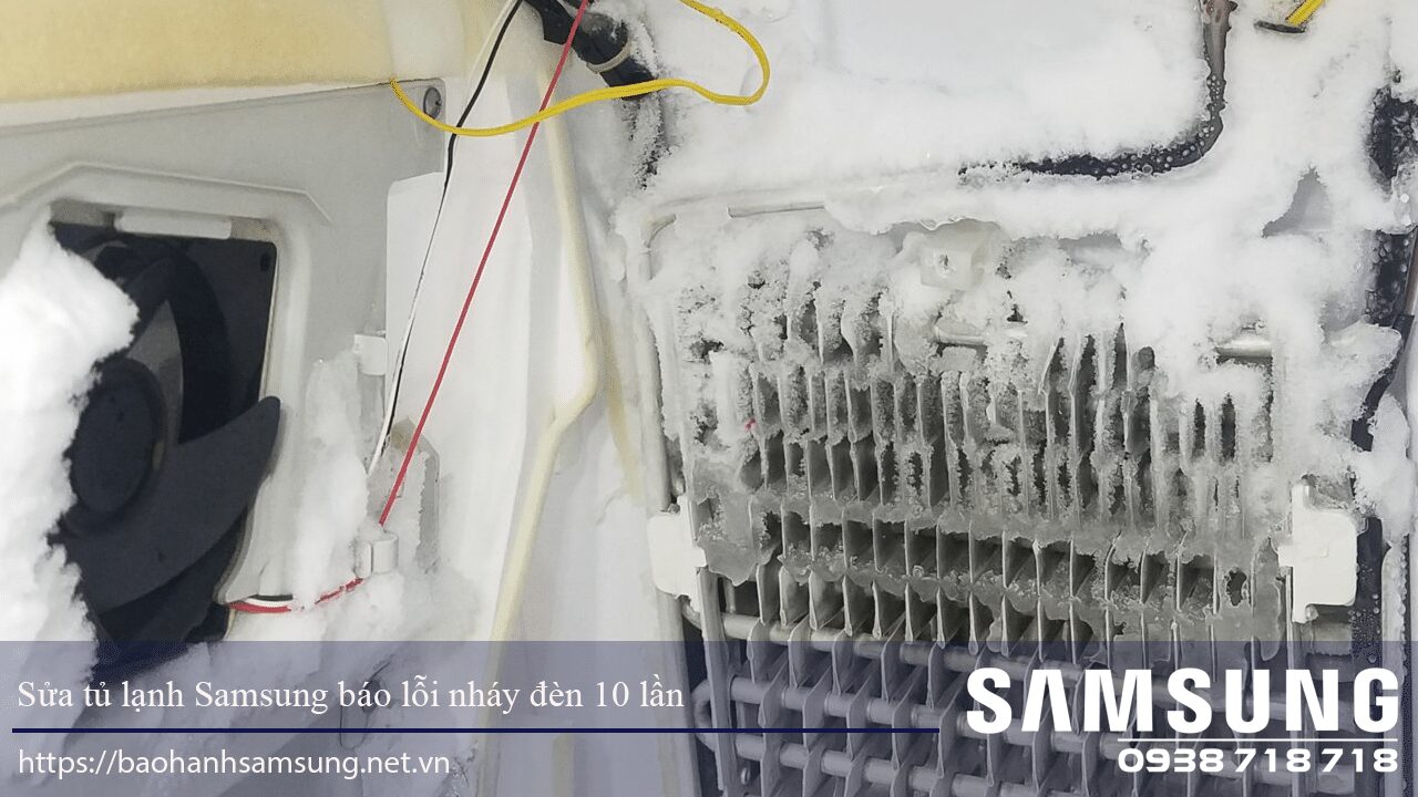 Frozen refrigerator compressor causing frequent clicking sounds, likely due to ice buildup affecting operation. Professional repair needed for Samsung fridge troubleshooting and maintenance.