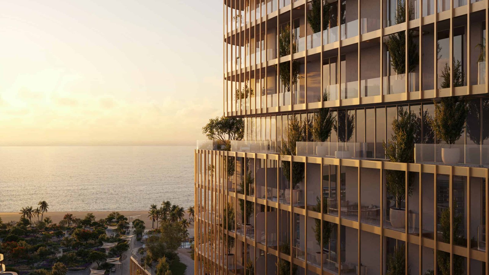 Modern luxury residences at Hado by Beyond Dubai with ocean views.