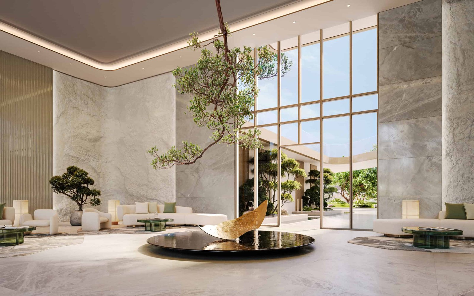Luxury interior of Hado by Beyond Dubai with modern design and natural light.