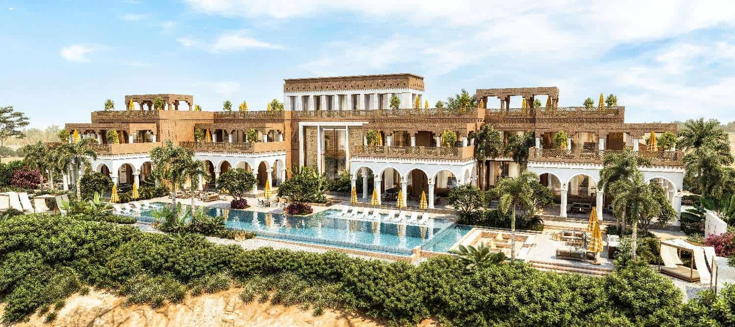 Elegant Rayana Mansions at Wadi Safar, Riyadh with lush gardens and luxurious amenities.