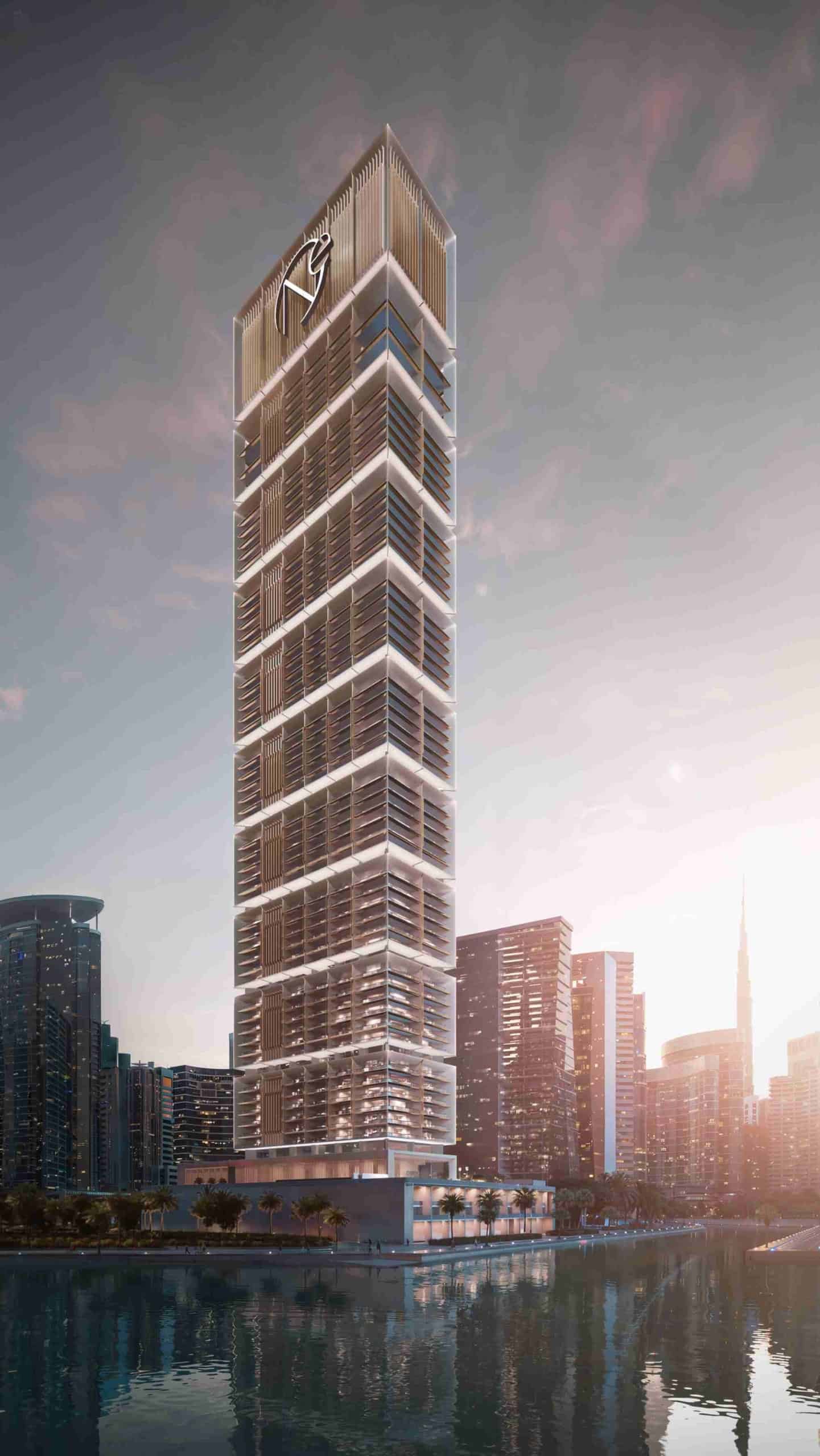 Ultra-luxury waterfront apartments in Business Bay, Dubai with modern design and stunning skyline vi.