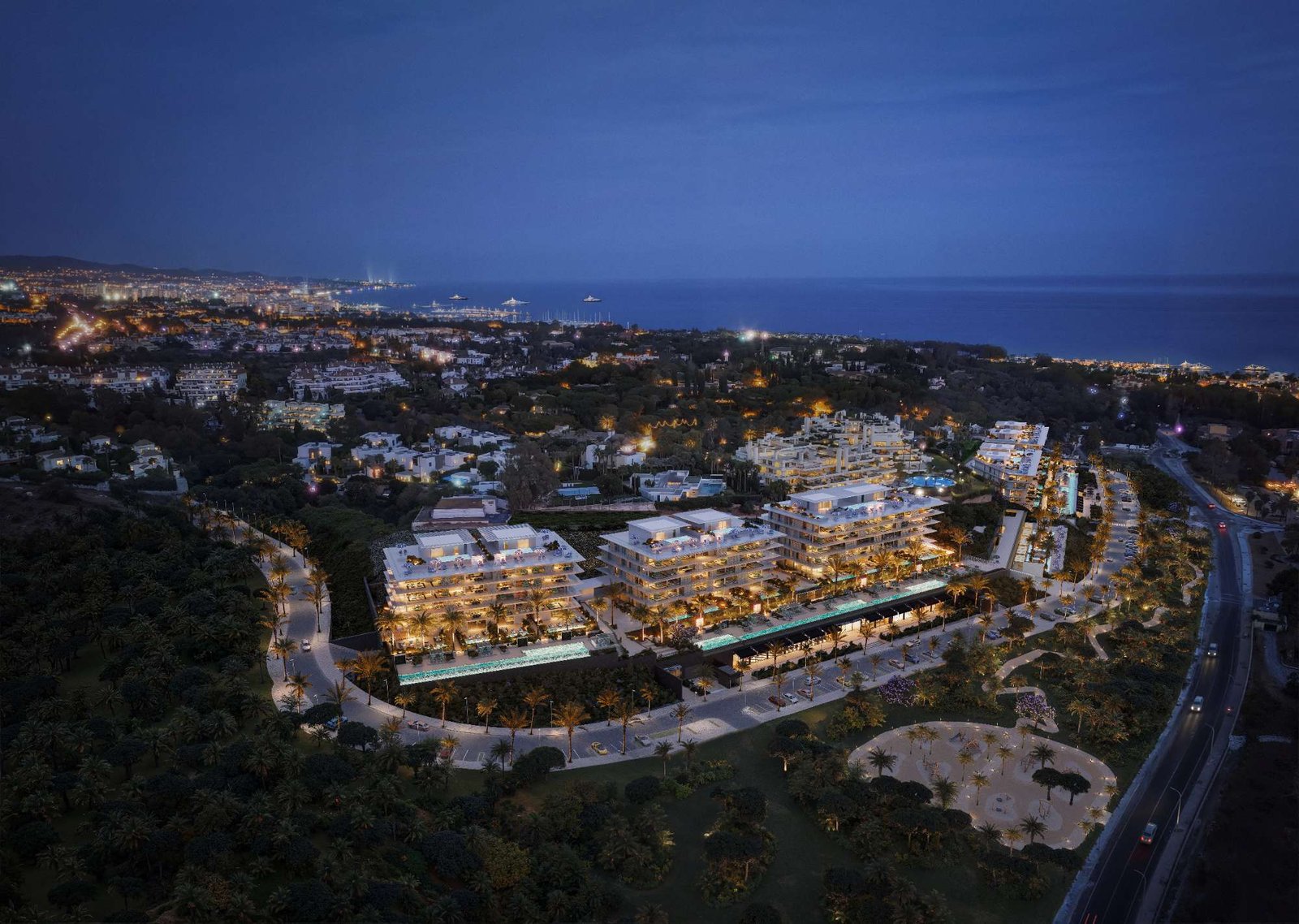 Luxury Marbella residences with stunning sea views and modern amenities in Marbella, Spain.