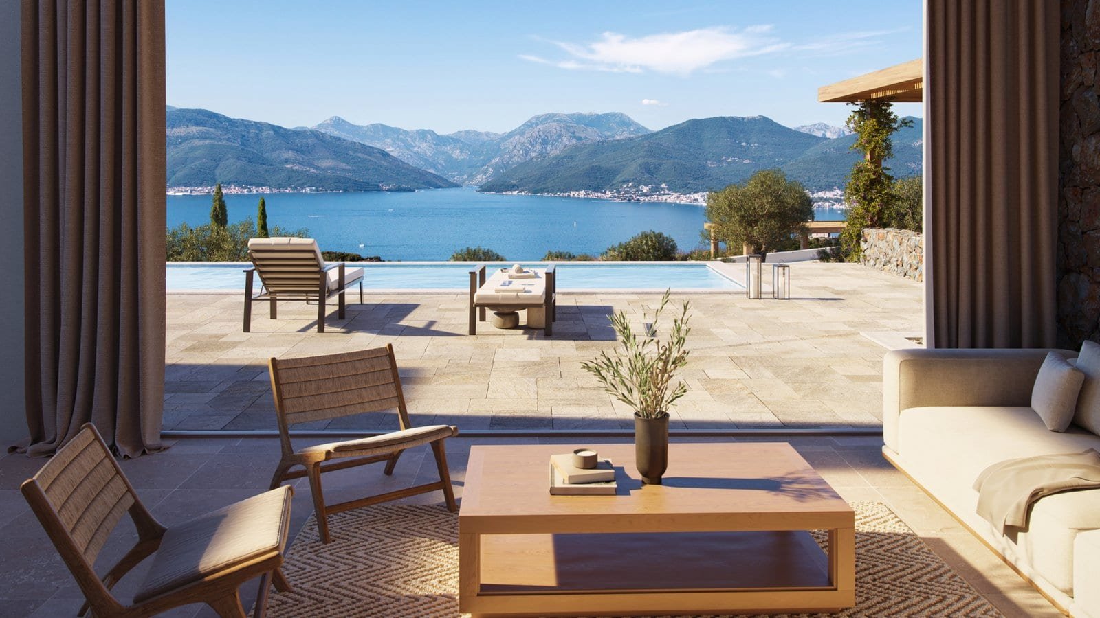 Sea view luxury villa in Montenegro with stunning Adriatic coast vistas.