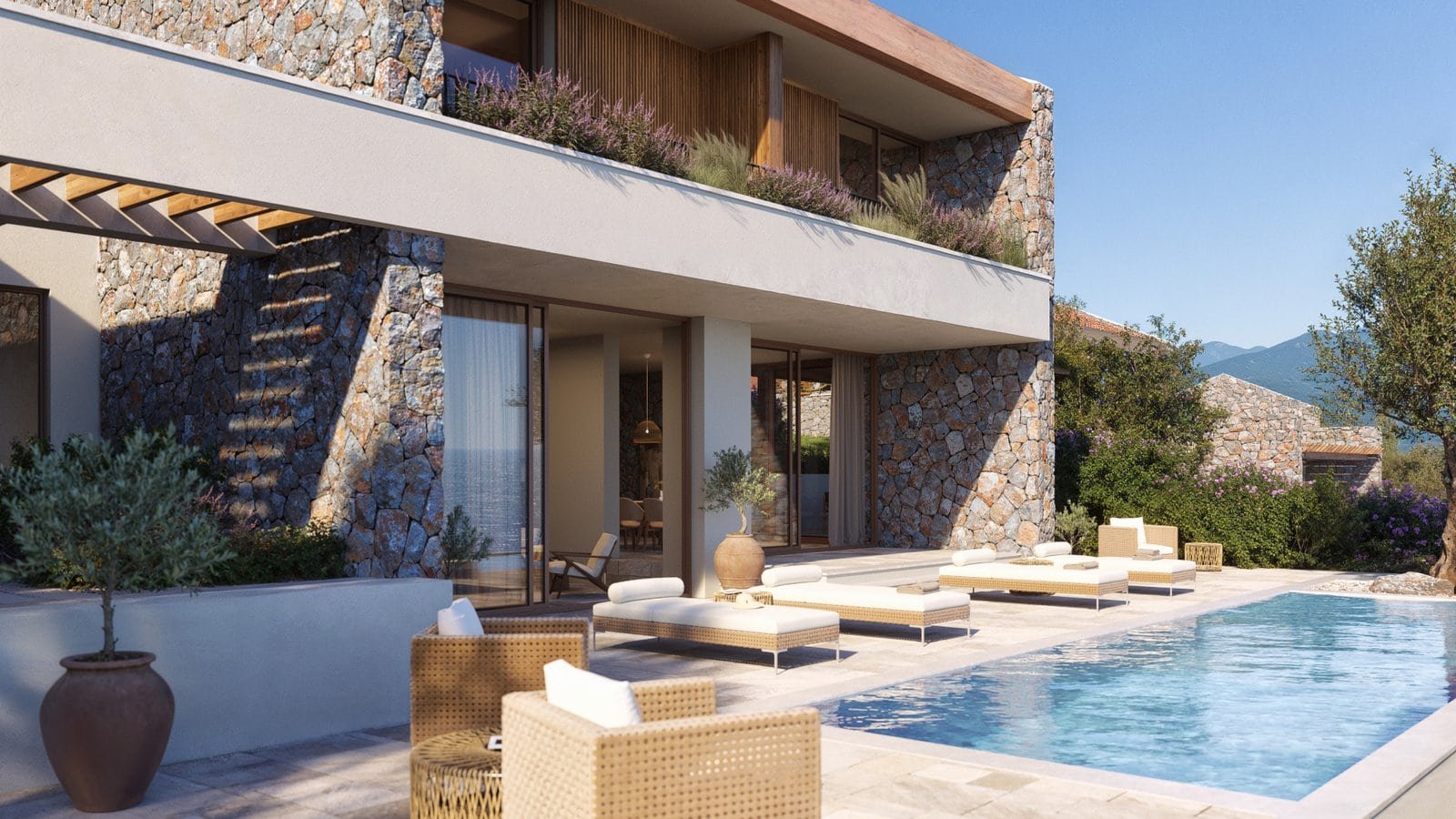 Elegant luxury villa with pool and sea view in Montenegro's golf estate.