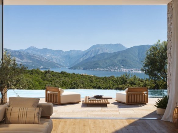 Luxury villa Montenegro with stunning Adriatic Sea views and modern outdoor living space.