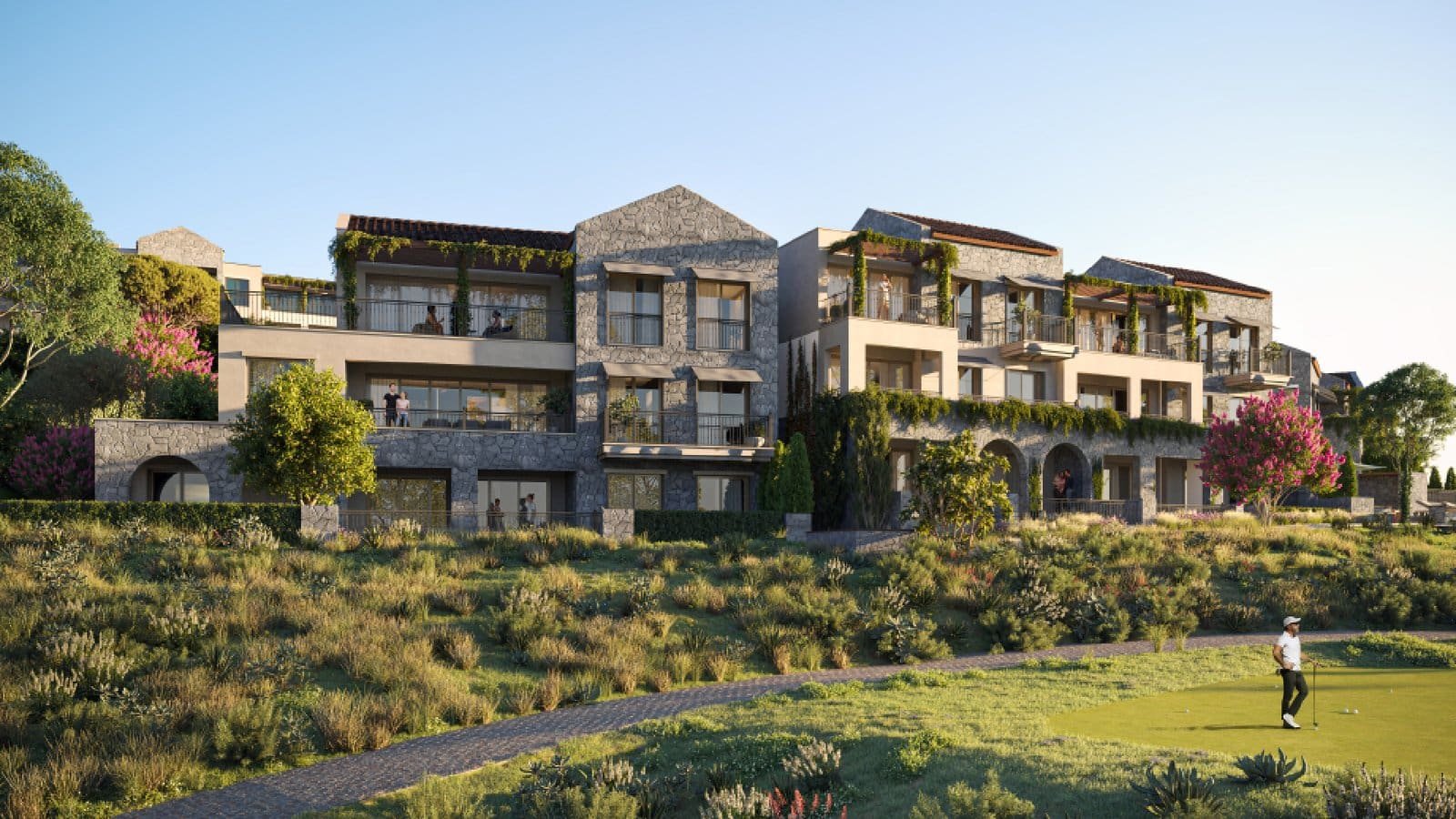 Modern luxury golf apartments with sea views in Montenegro.