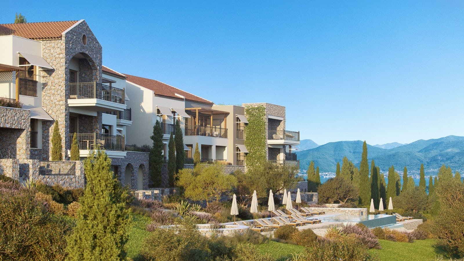 Luxury apartments with mountain views at Barok Estates International.
