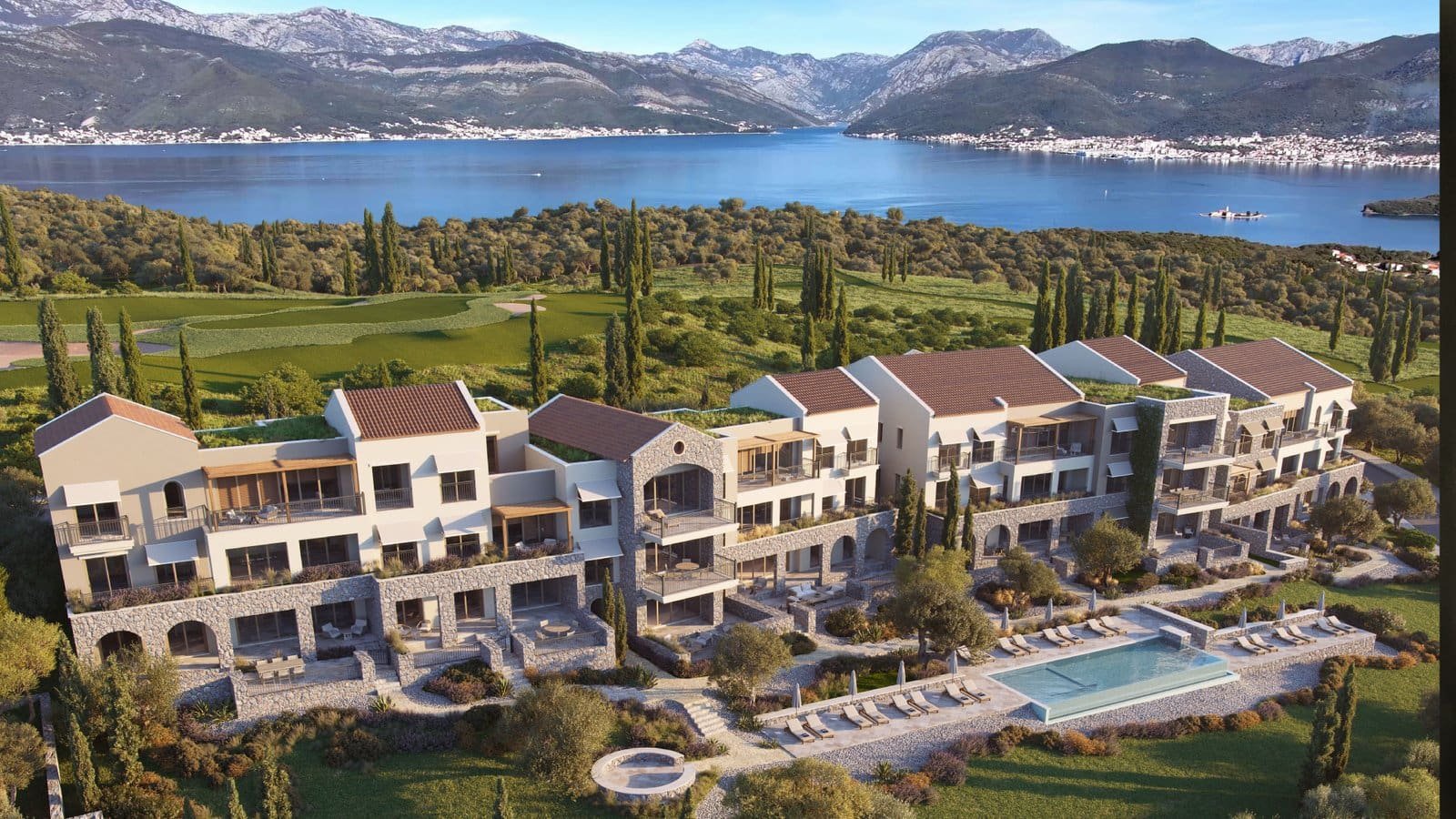 Elegant golf apartments with Adriatic Sea views in Montenegro.