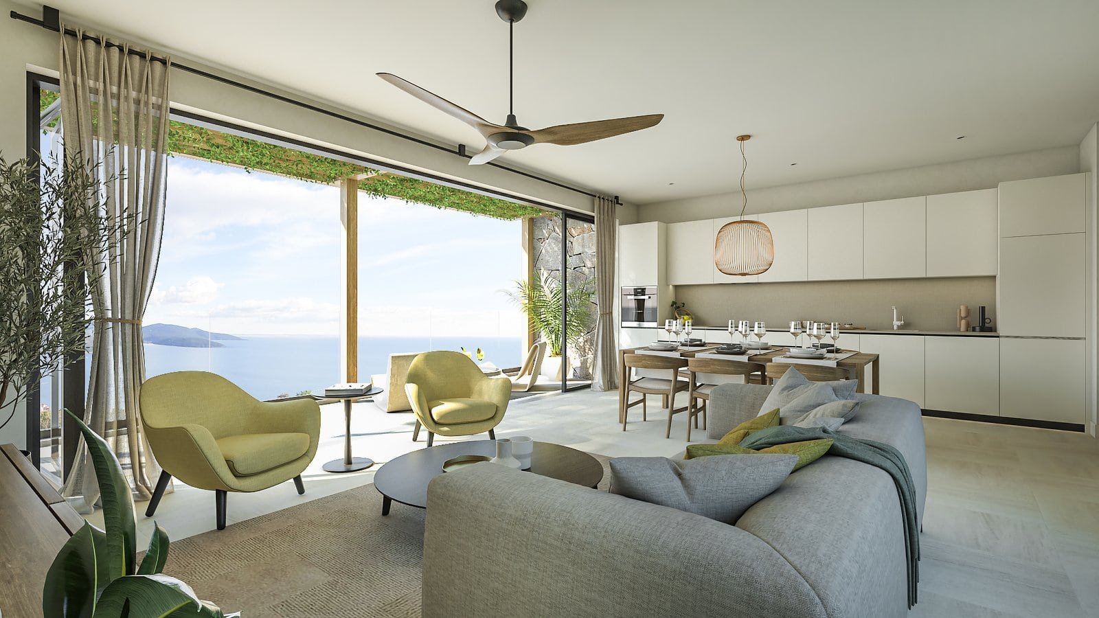 Sea view luxury apartment in Montenegro with modern interior and spacious living area. Perfect for u.