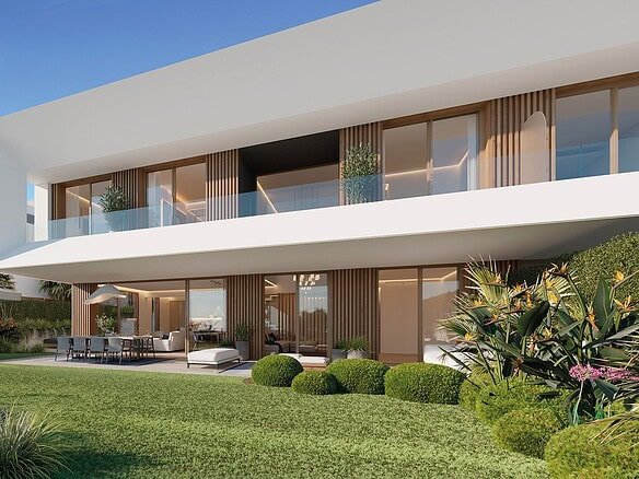 Townhouses in El Campanario, Estepona with modern design and spacious terraces.