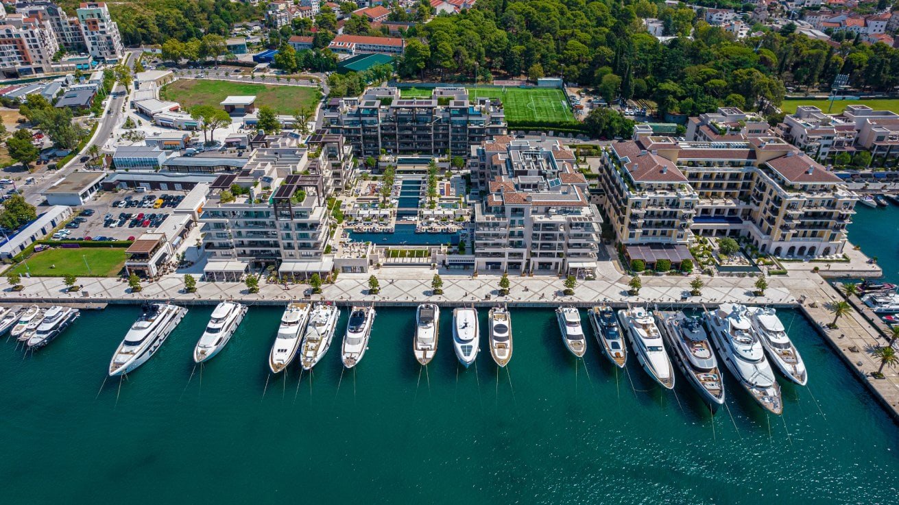 Luxury Montenegro waterfront apartments with marina access.