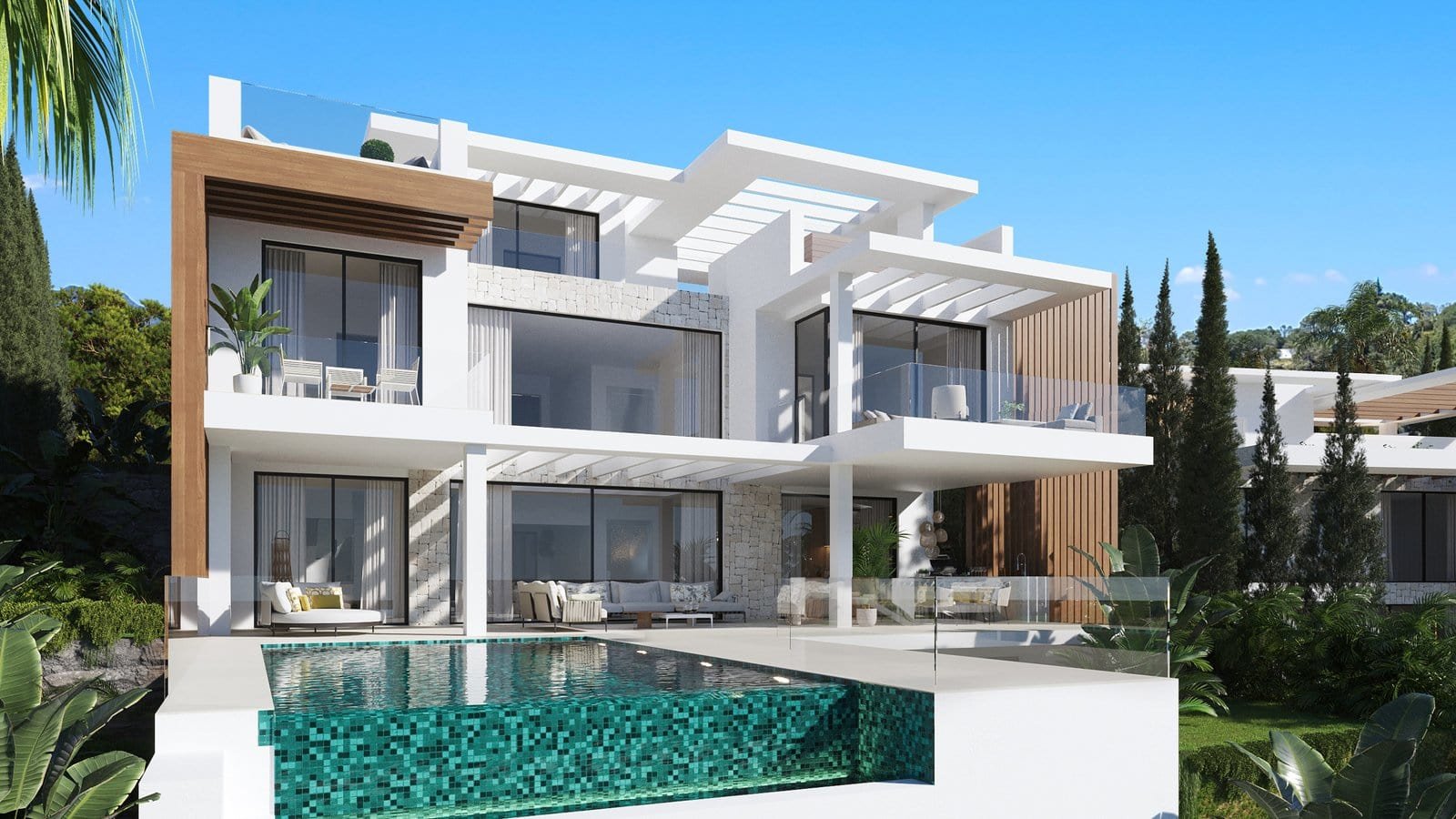 Modern luxury villa on the Golden Mile with pool and sea views in Estepona.