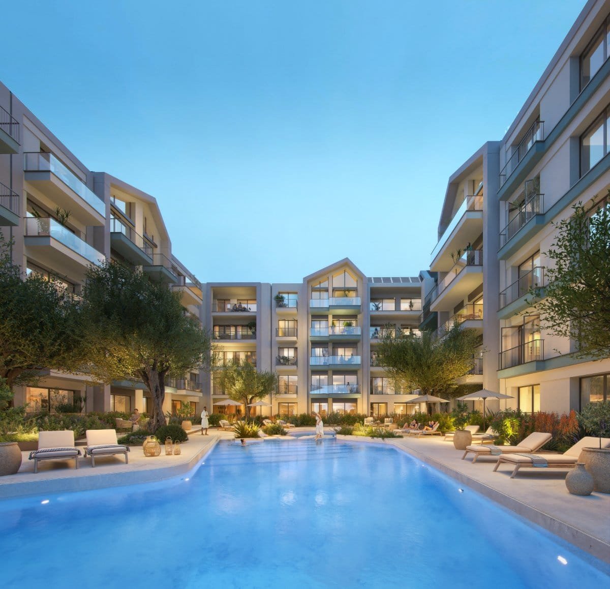 Luxury apartments with pool overlooking the Bay of Kotor.