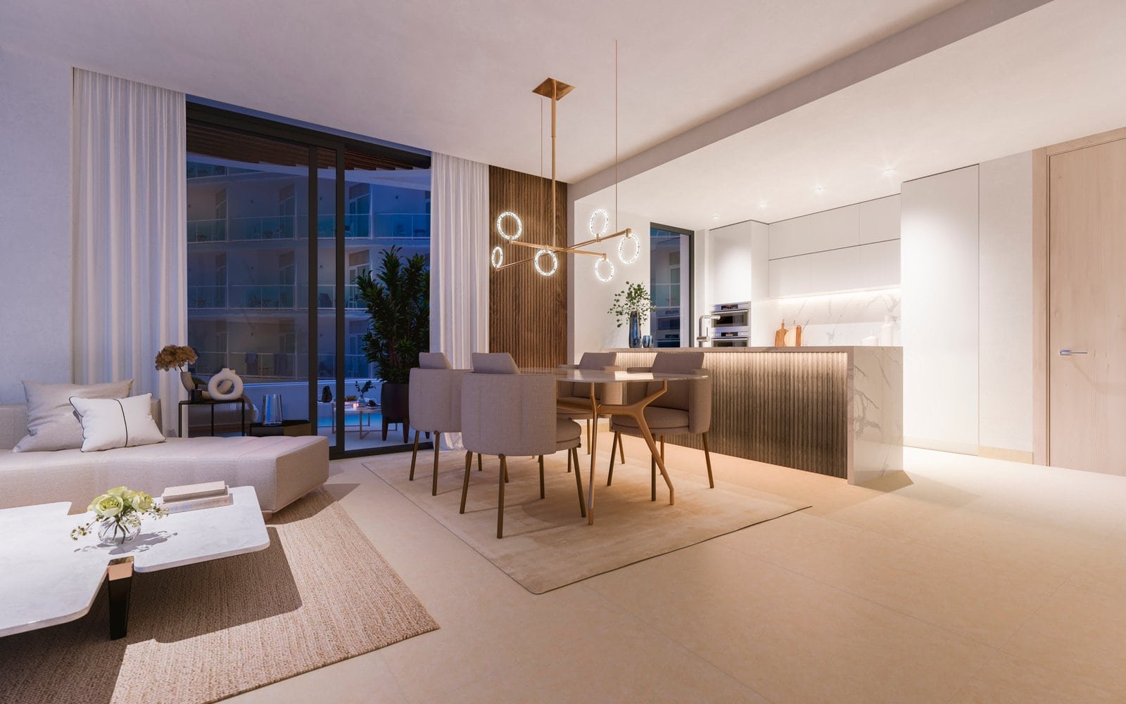 Modern apartment with marina views in Benalmádena Costa del Sol, featuring spacious living area and.